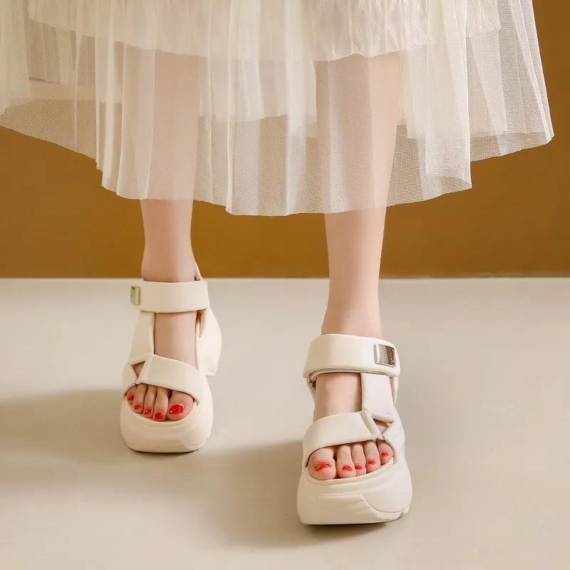 Fashion Summer Women's Sandals Fashion Thick Soled Roman Women Shoes New Casual Lady Anti-Slip Ladies Shoes Wedge Heels Platform Sandals