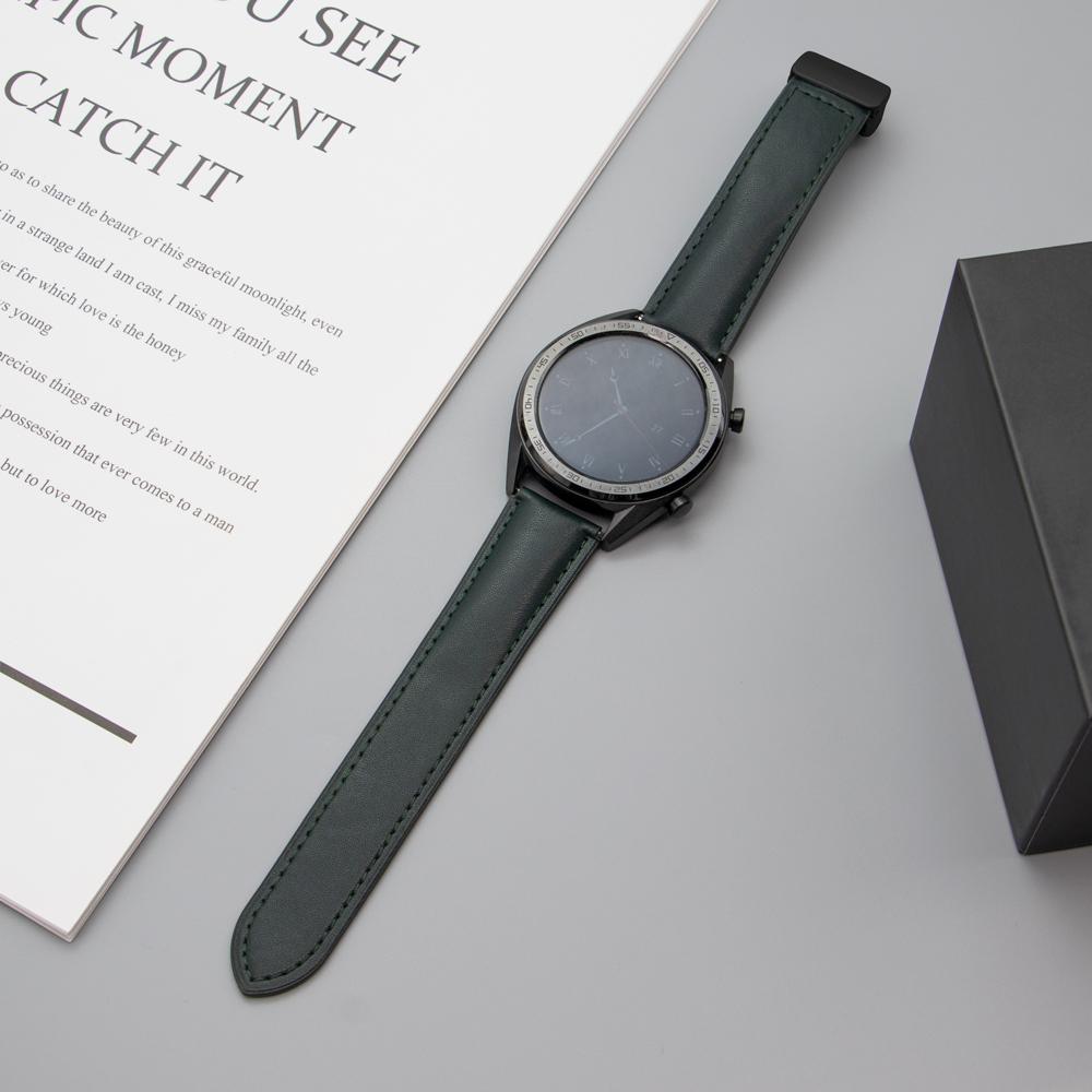 20mm Leather Strap for Samsung Galaxy Watch 6/5/4 44mm 40mm/5 Pro 45mm/Active 2/Leather Magnetic Buckle Band /Huawei Watch 42mm