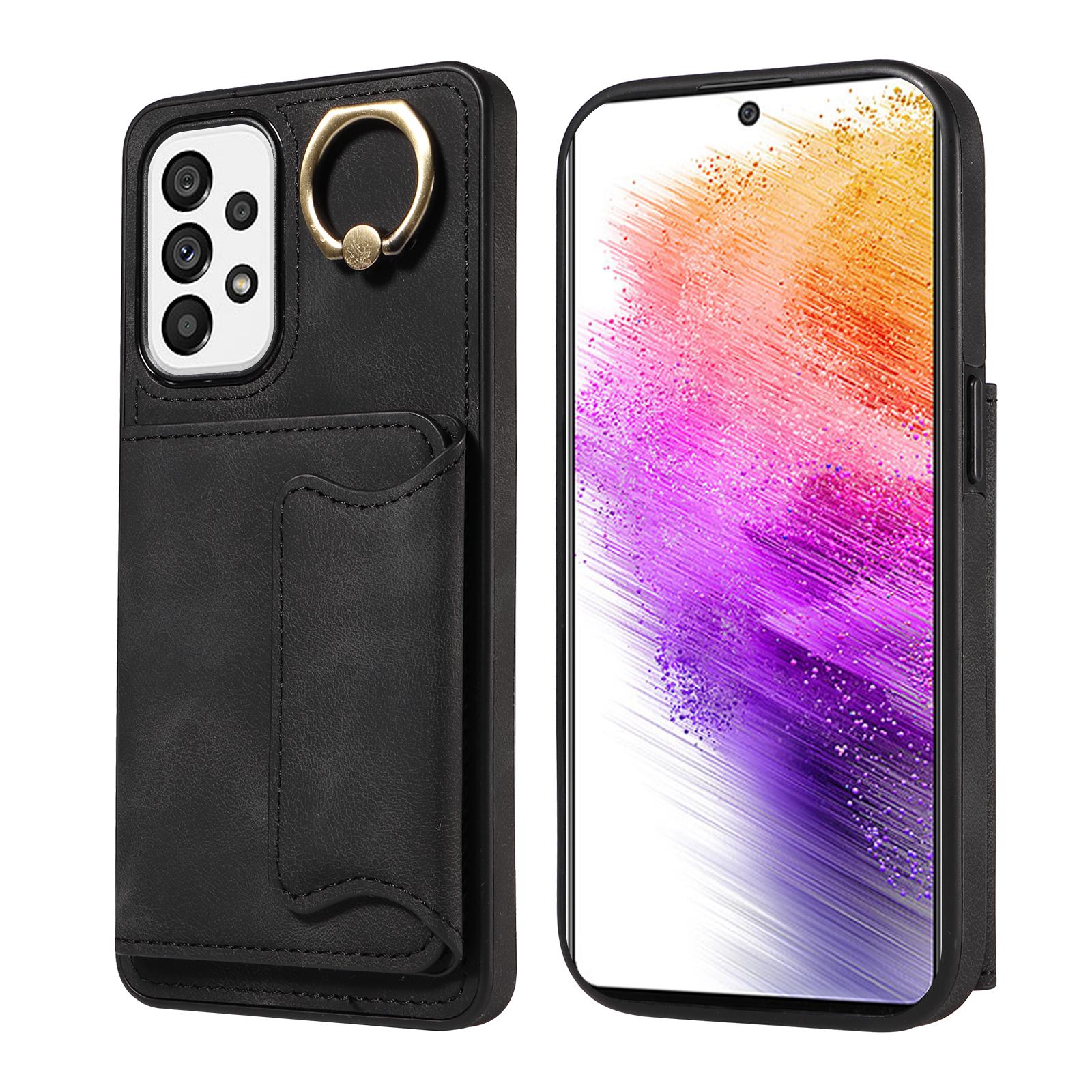 

Для Samsung Galaxy A73 5G Чехол с кольцом-подставкой и слотами для карт Samsung Galaxy A73 5G чёрный