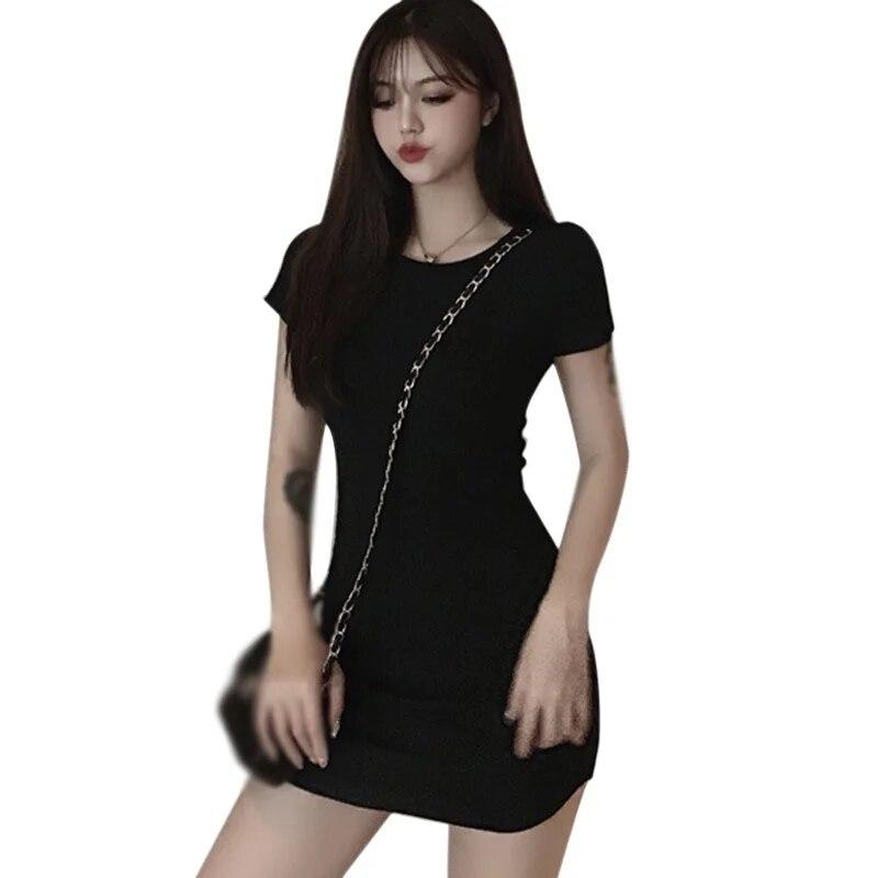 

Женские однотонные тонкие повседневные футболки с коротким рукавом и круглым вырезом, платья L