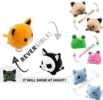 Reversible Flip Cat Plush Stuffed Toy Soft And Cute Animal Doll For Children Gifts