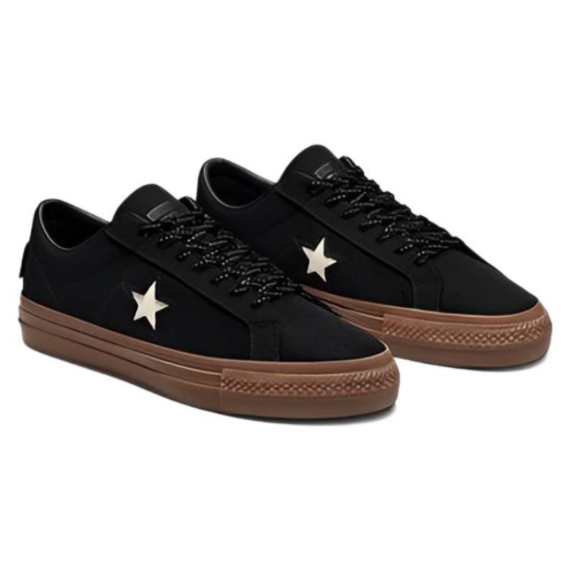 Converse One Star Pro Cordura Canvas Leather Non-slip and Abrasion Resistant Low-Top Board Shoes Unisex Black