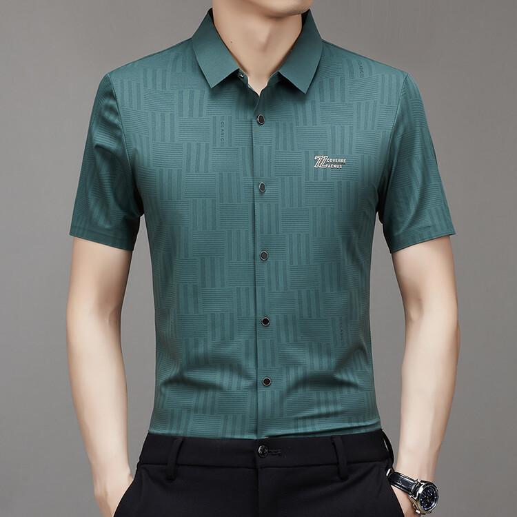 Летняя мужская бесшовная рубашка с короткими рукавами — фото 5