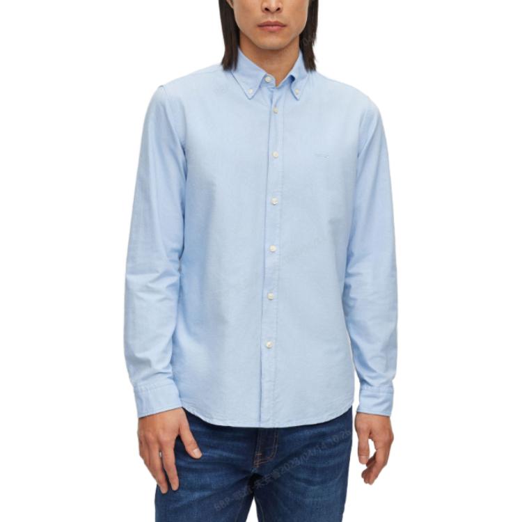 HUGO BOSS Embroidered Logo Long-sleeve Shirt 50489341-460
