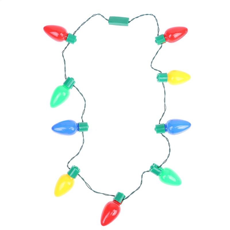 Christmas Novelty Led Lights Glowing Christmas Light Bulb Necklace Christmas Decorations For Home Xmas Navidad  Year