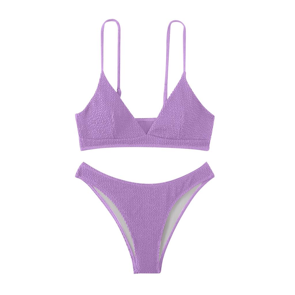 Women's Triangle Bikini Set Two Piece Swimsuit Quick Dry Soft Fabric Removable Padding Wireless Design Adjustable Straps