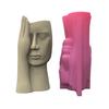 DIY Planter Vase Molds Screened Human Face Shape Cements Mould Silicone Material