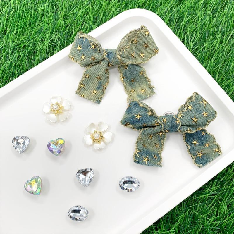 

10 шт. модные подвески для обуви набор аксессуаров дырка пряжка для обуви бант бриллиант белый цветок DIY украшения для обуви дети женщина девочка подарок