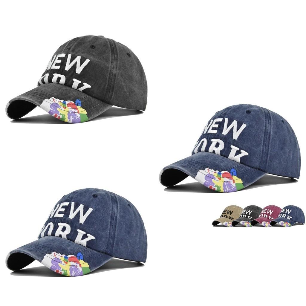 Retro Embroidered Duck Tongue Cap Washed Distressed Trucker Hat For All Seasons