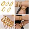 18K Goldplattiertes Geometrisches Zirkonia-Diamant-Armband aus Edelstahl