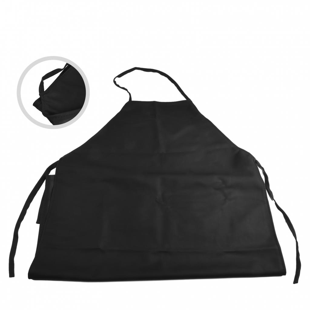 Kitchen Apron PVC Leather Soft Waterproof Black Comfortable