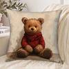 1pc Teddy Bear-Shaped Cushion Cover Suitable for Home, Sofa, Bed & Office Decor - Soft Polyester Plush Pillowcase with Zipper Closure, Machine Washabl