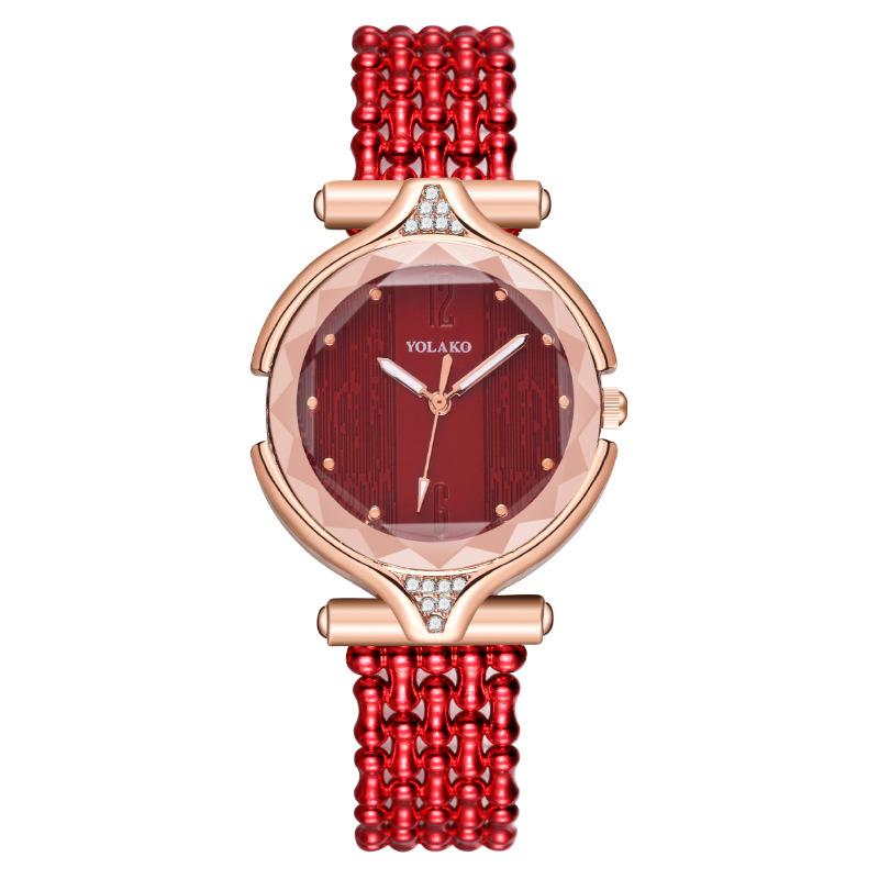 

Популярные модные женские часы с бриллиантами, женские часы, кварцевые часы, женские часы с пластиковым ремешком красный