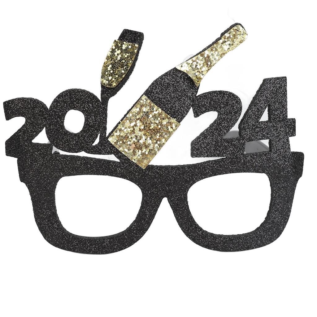 5 ks novoročních fotobudkových rekvizit, třpytivých brýlí, dekorací pro šťastný nový rok, fotodoplňků na párty