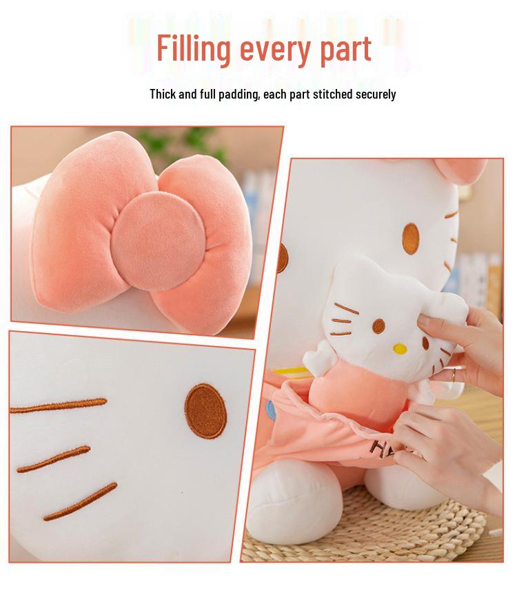 Large Cute Cat Plush Toy - Mother & Child Doll, Perfect Gift for Girls' Birthdays