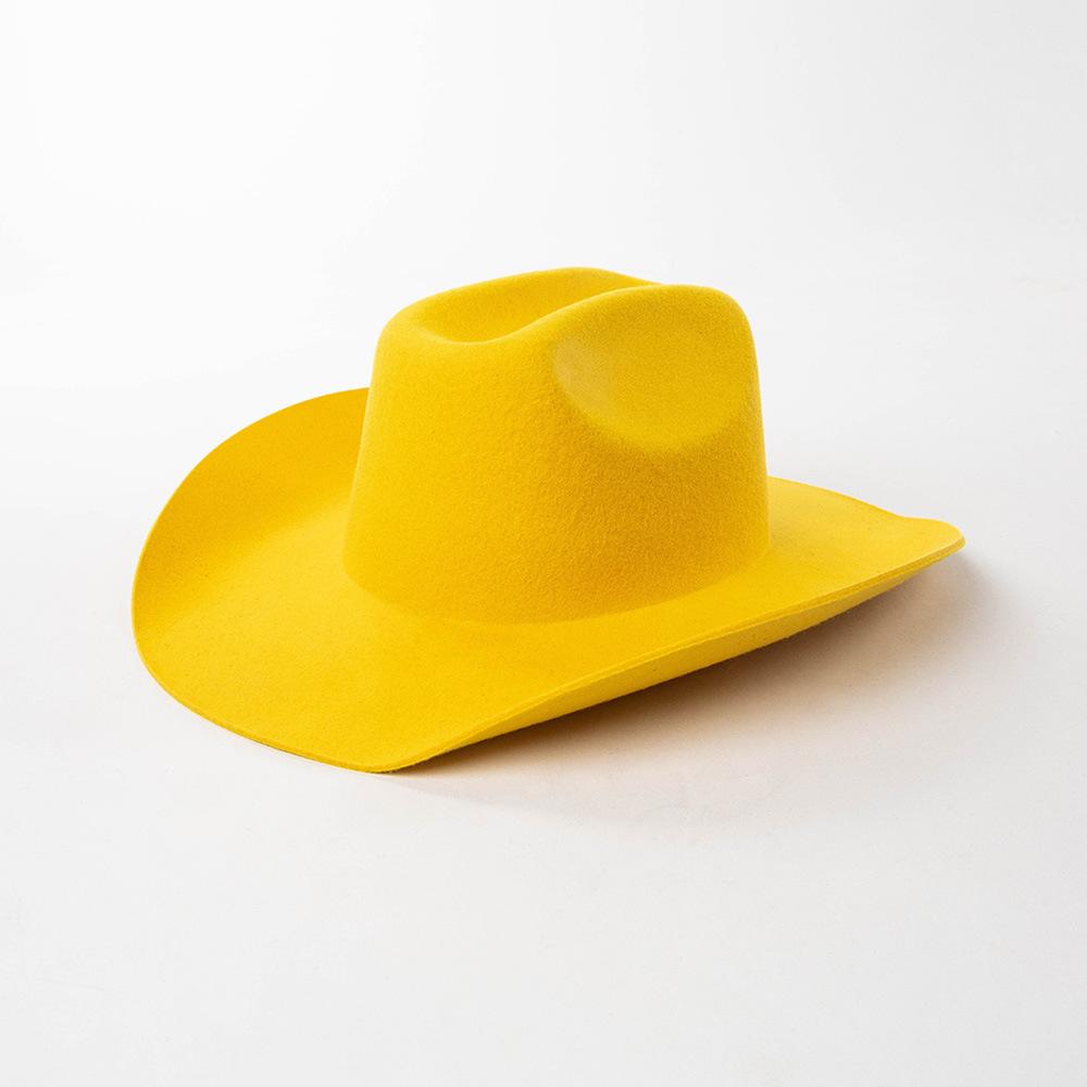 USPOP Chapeau de Cowboy 100% Laine Unisexe Chapeau Feutre à Large Bord Couleur Unie Style Fedora Classique Plusieurs Tailles S–XL Automne Hiver