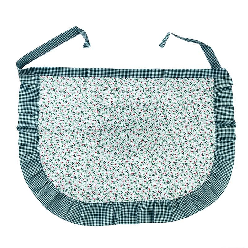 

Короткий кухонный фартук с кружевом, полуфартук, костюм горничной, кухонные сувениры для женщин, официанток зелёный