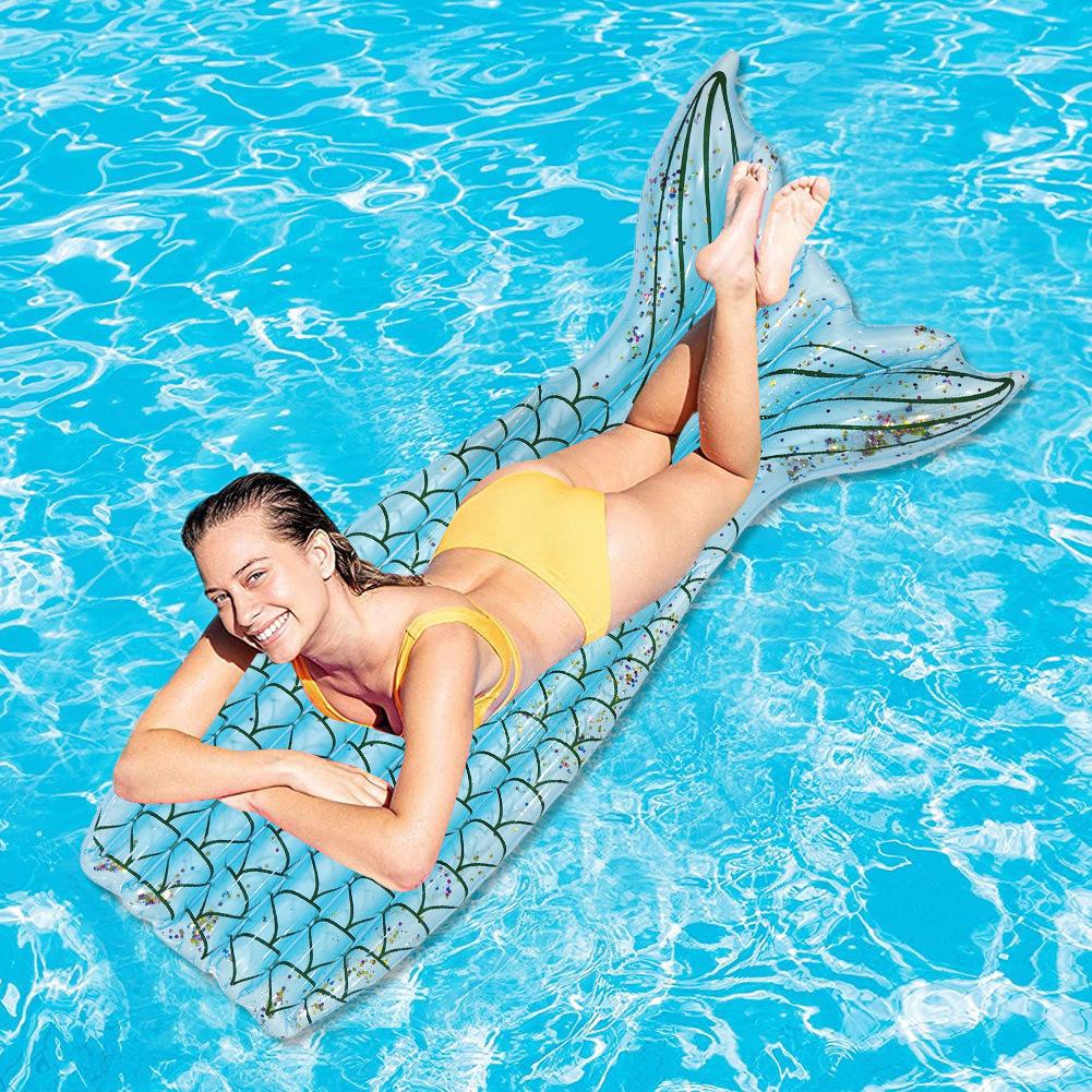 New Inflatable Floating Row Outdoor Foldable Backrest Clip Net Floating Bed Water Inflatable Supplies Deck Chair Floating Bed