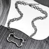 Punk Korean Dogs Bone Pendant Necklace For Women Egirl Stainless Steel Silver Color Cool Accessory Cute Diy Chain Jewelry Goth