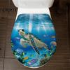 Waterproof Toilet Stickers Sea World Lid Stickers, Wall Sticker, Easy Removable Bathroom Peel & Stick Decal for Restroom Decor Creative Home