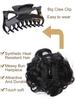 Black Brown Synthetic Chignon Messy Bun Claw Clip in Hair Piece Wavy Curly Hair Bun Ponytail Extensions Scrunchie Hairpieces for Women
