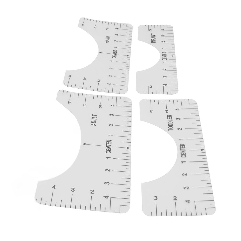 4PCS T Shirt Ruler Recyclable Easy Read Data Practical Shirt Ruler To Center Designs for