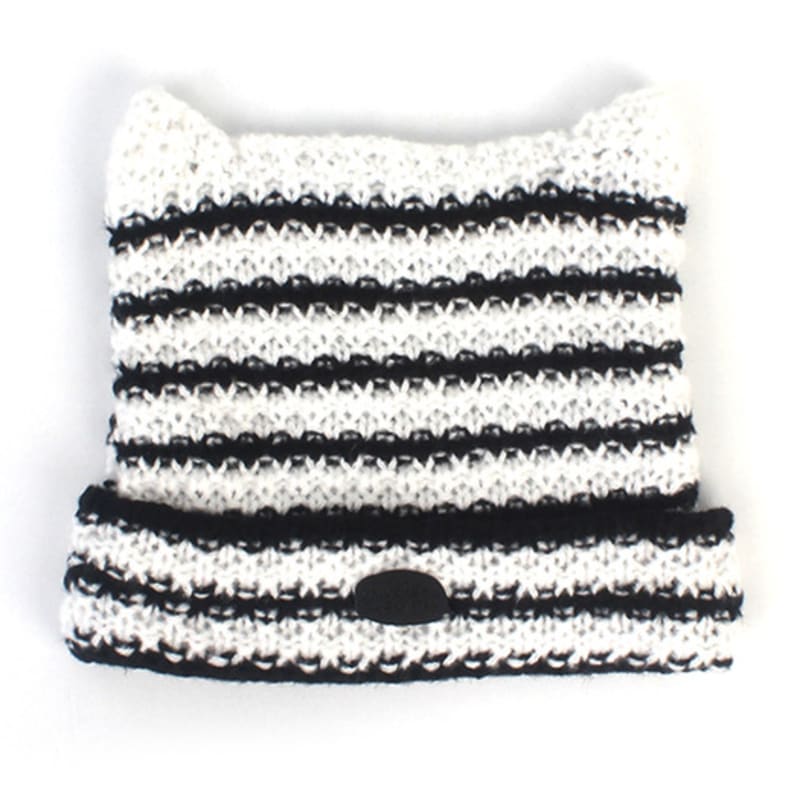 

Универсальная химия Шапка-бини в полоску Cat Knit FREE