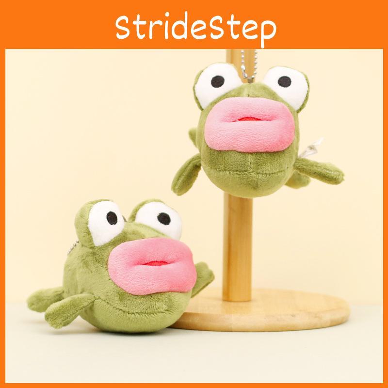 Chaveiro de Sapo de Pelúcia Fofo de 10cm Com Lábios Grandes Pelo Curto Adorável Acessório de Bolsa