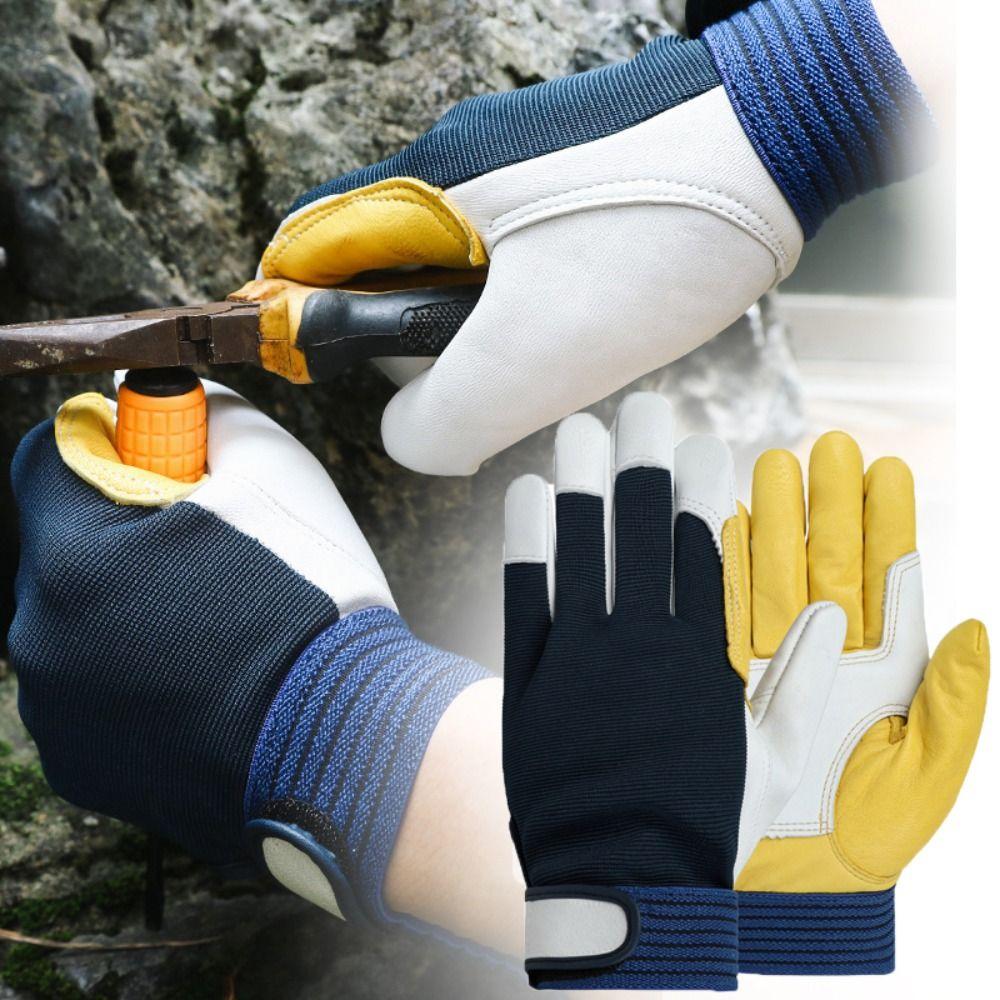 

Кожаные рабочие перчатки Желтые белые защитные перчатки Подарочные садовые перчатки унисекс