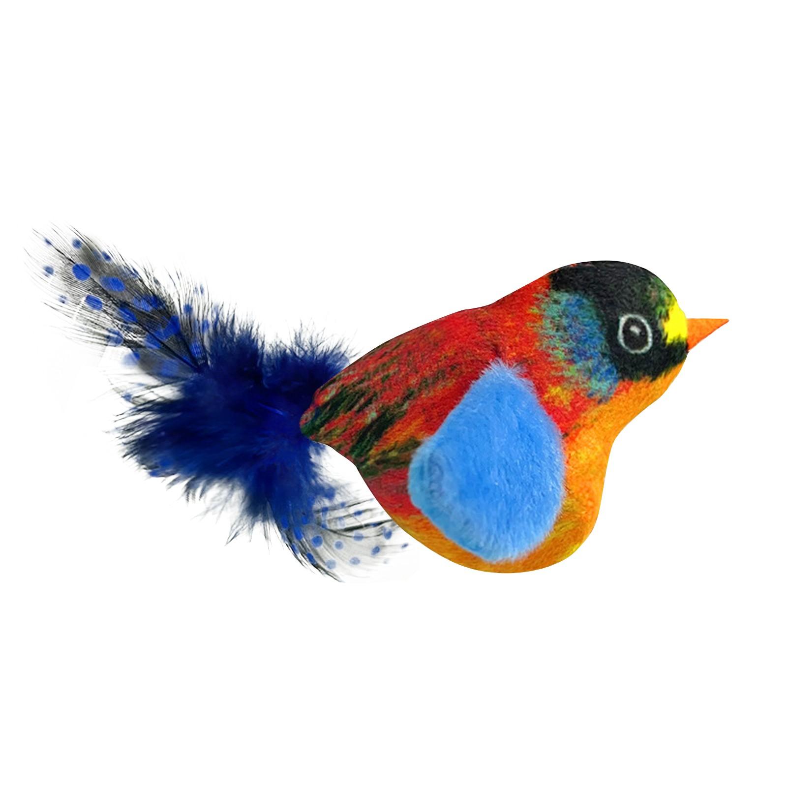 

Игрушка для дразнения кошек, реалистичная птица со звуком, перо, игрушка для домашних животных для снятия стресса и развлечения One Size красный