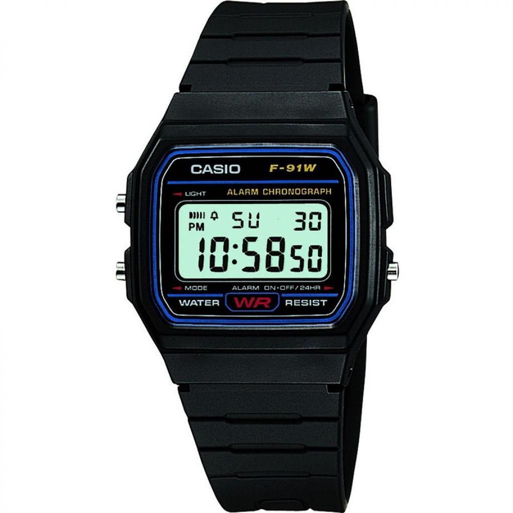 Casio Digital Klokke Svart F-91W-1YER