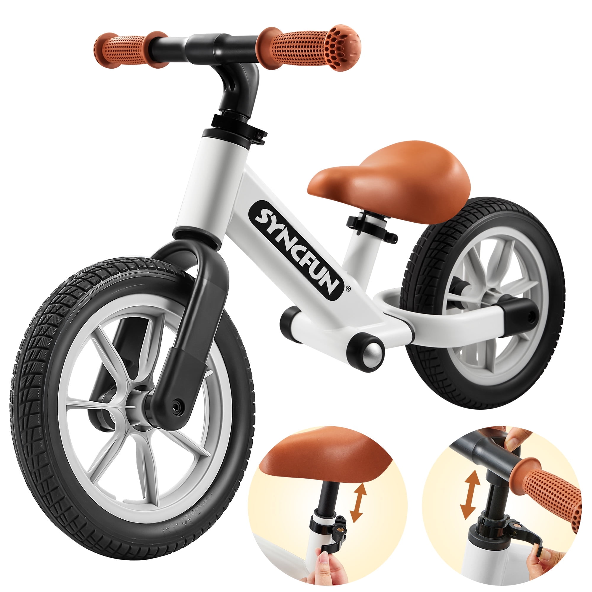 

Syncfun Balance Bike Lightweight Toddler Bike for 2 to 5 Years Kids No Pedal Riding Toys with 12 Anti-Skid Wheels Kids Gifts білий