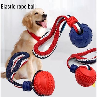 Cross-Border Pet Toy: Elastic Rope Rugby Bone Ball for Dog Training, Bite-Resistant and Durable.