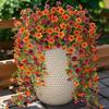 1/2/3/4Pcs Fall Hanging Artificial Violet Flower UV Resistant Realistic Fake Flower Wedding Party Indoor Outdoor Garden Wall Hanging Faux Flower