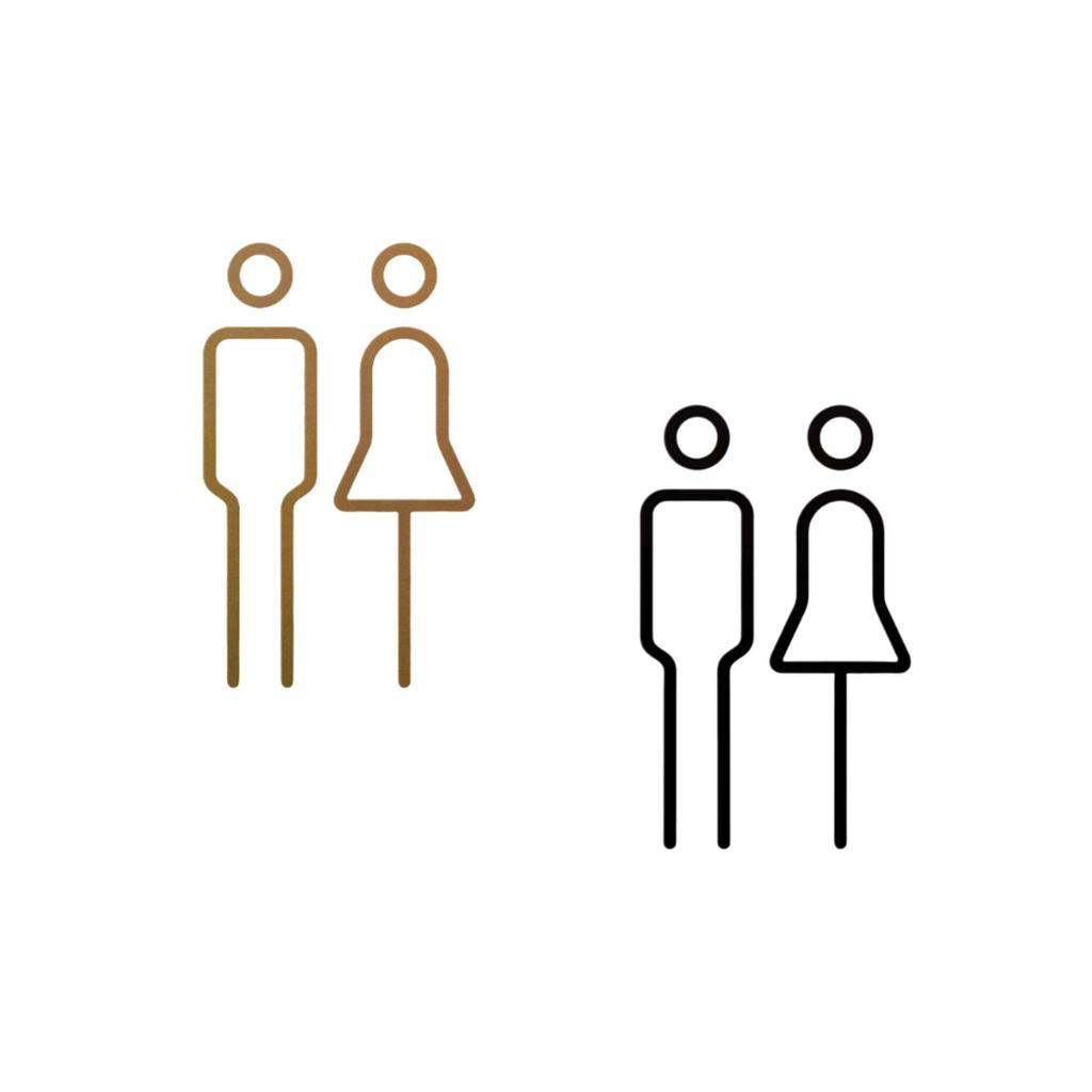 Male Female Toilet Sign Restroom Signage Bathroom Sign Decals Toilet Door Sign for Restaurant Parks Shopping Mall Office Hotel