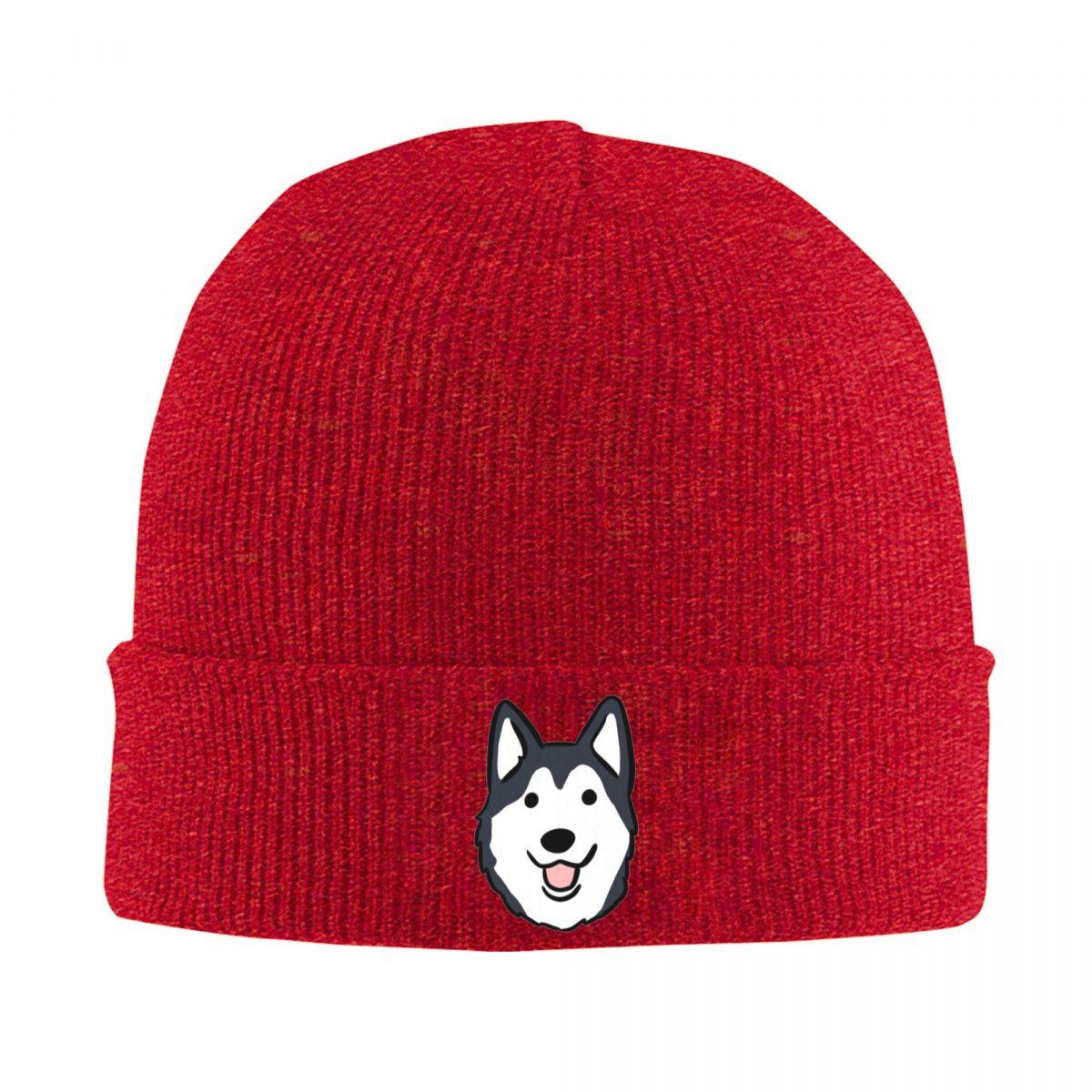 

Siberian Husky Alaskan Dog Warm Knitted Cap Fashion Bonnet Hat Autumn Winter Outdoor Beanies Hats for Men Women Adult One Size