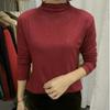 Velvet Sequin Women's Semi-High Neck Slimming Winter Base Layer T-Shirt - Plus Size Available