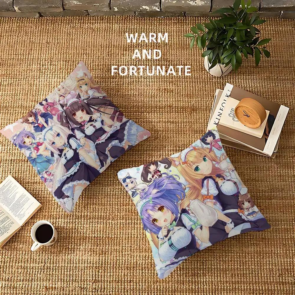 Nekopara Cat Girl Stitch Lucky Dragon Pillow Cover Sofa Cushion Cover Home Room Decoration Children Gift