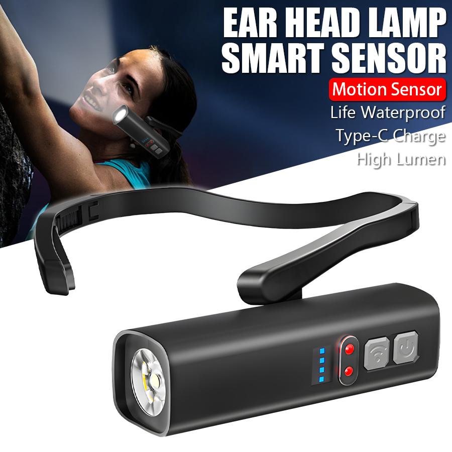 Sensor Ohr Stirnlampe Wiederaufladbare LED Taschenlampe COB Stirnlampe mit Magnet Stirnlampe Outdoor Wasserdicht Camping Angeln Laterne