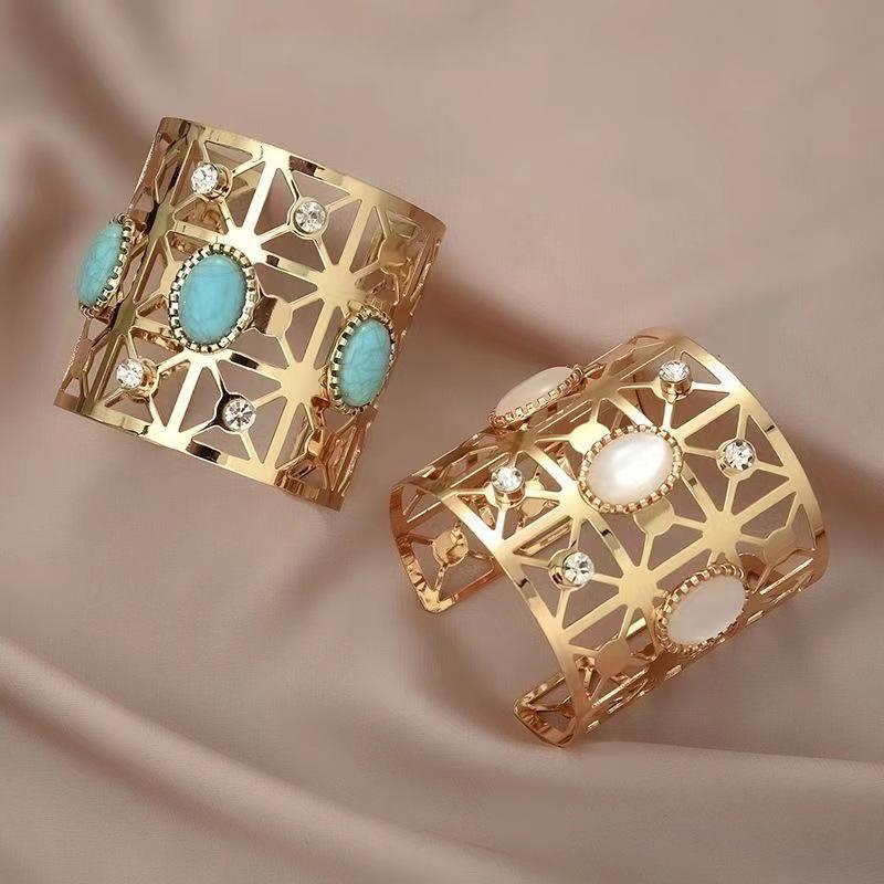Dunhuang Dance Turquoise Fairy Bracelet - Hollowed Bangle with Unique Personality