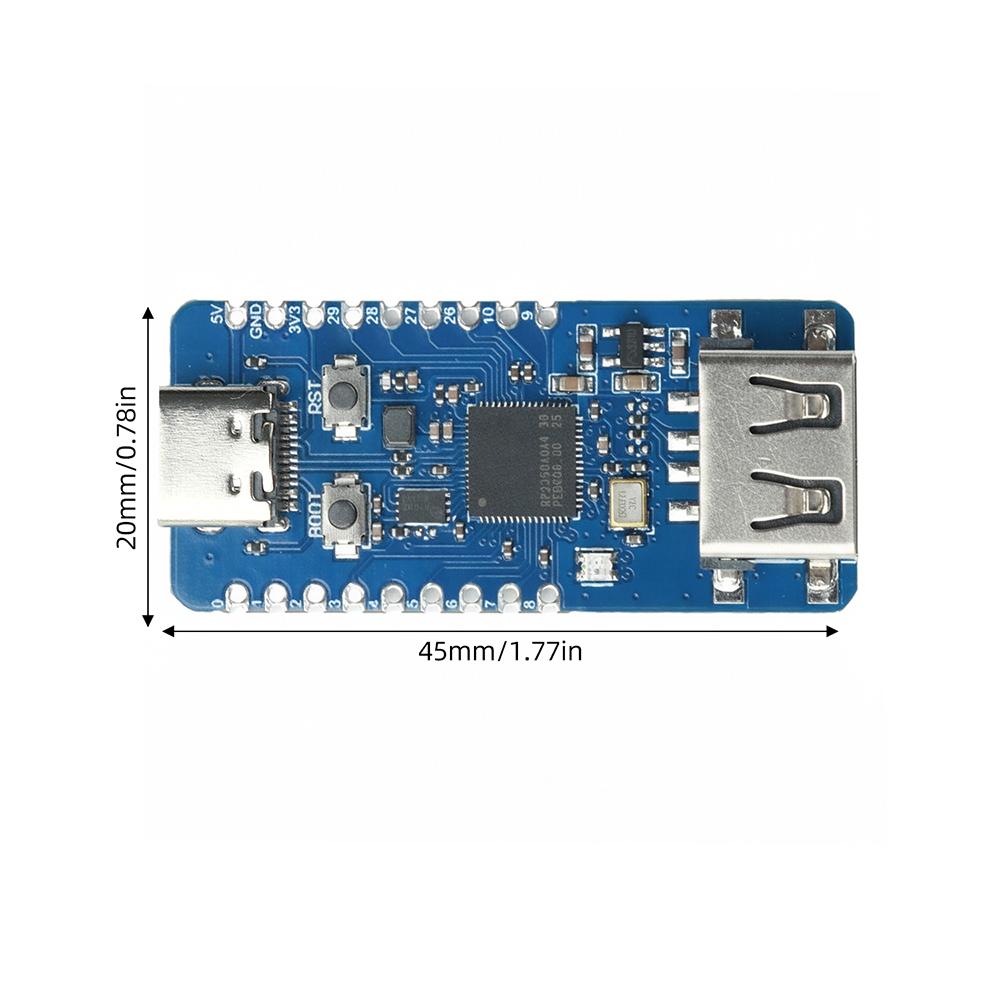 RP2350-USB-A Mini Development Board Microcontroller Processor Based for Raspberry Pi Pico 2 RP2350A Type C
