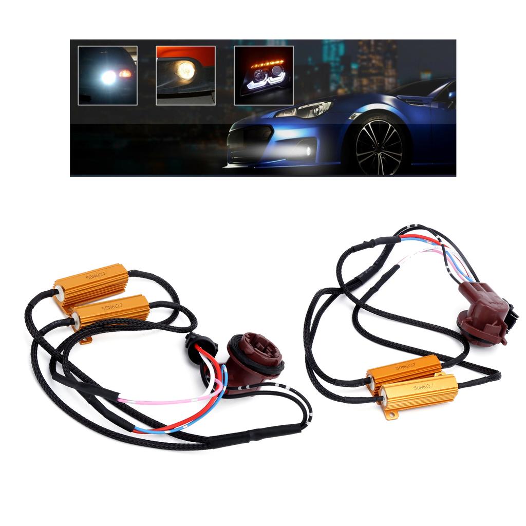2pcs 3157A LED Decoder 50W Load Resistor Flash Error Free Canceller for Car Headlamp Fog Lamp
