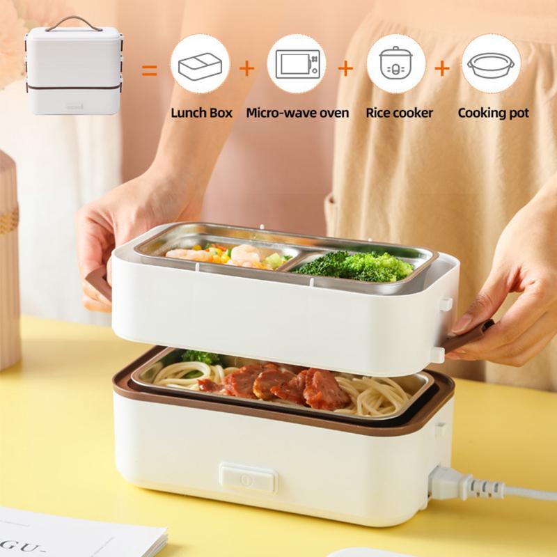 110V/220V lunsjboks matbeholder bærbar elektrisk oppvarming isolasjon servise matoppbevaringsbeholder bento lunsjboks