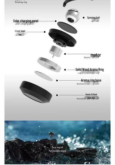 Rotating Solar Car Air Freshener & Deodorizer Ornament - Compatible with Various Models