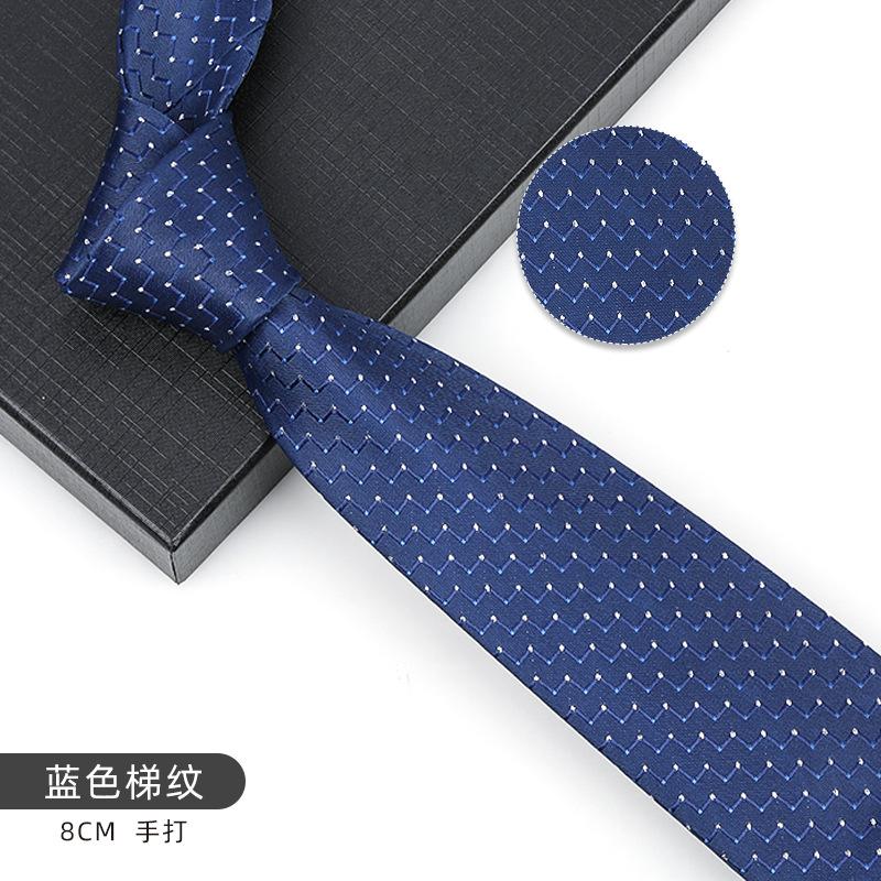 Business Blue Formal Tie Zipper Groom Wedding Korean Version Narrow Lazy Without Striped Bow Tie Plaid