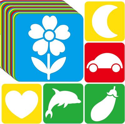 6PCS/Set Drawing Stencils for Kids Washable Reusable  Learning Themed Primary Shape Template for Kid Toddlers Preschool TMZ