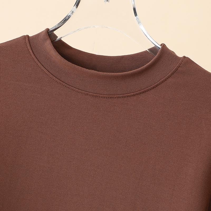 Women's Long Sleeve Slimming Cotton Base Layer Top - Spring/Autumn Fashionable Versatile Round Neck T-shirt, 2025 New Arrival
