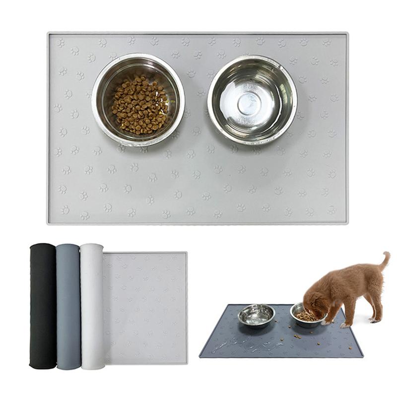 Anti-Schmutz-, Auslaufsichere Futternapfmatte aus Silikon, Rutschfeste Futtermatte für kleine und mittelgroße Haustiere, Platzset für Hunde und Katzen