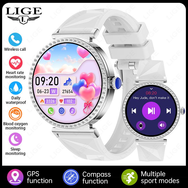 

New GPS Bluetooth Call Smart Watches Women Sport Track Heart Rate Oximetry Health Ladies Smartwatch Woman Custom Watch Face GPS Tracking серый