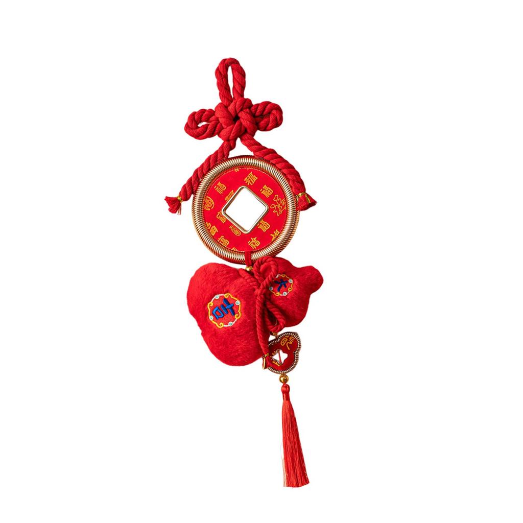 Chinese New Year Hanging Decoration with Tassels Door Sign Spring Festival Decor for Holiday Farmhouse Porch Window Bedroom